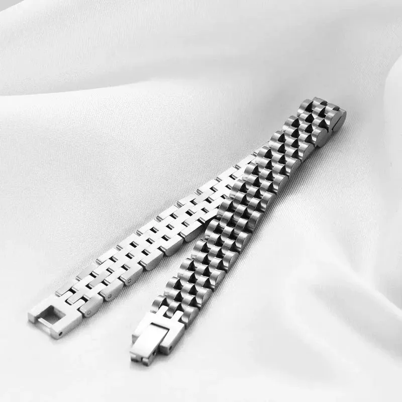 VQYSKO Trendy Minimalistisches Uhrenarmband aus Edelstahl mit Goldbeschichtung für Damen/Herren, Schmuck, Geschenke für Paare