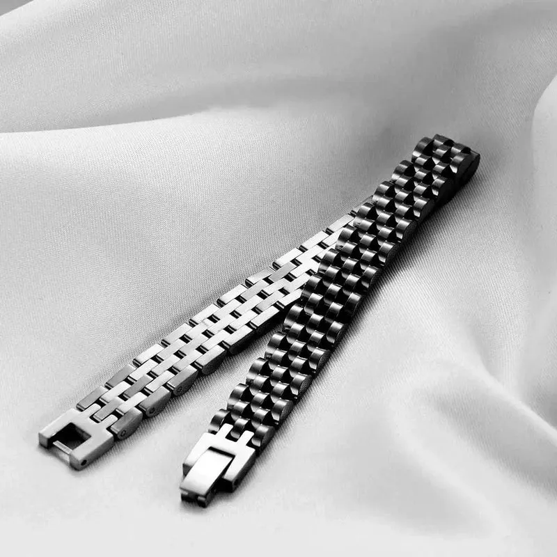 VQYSKO Trendy Minimalistisches Uhrenarmband aus Edelstahl mit Goldbeschichtung für Damen/Herren, Schmuck, Geschenke für Paare
