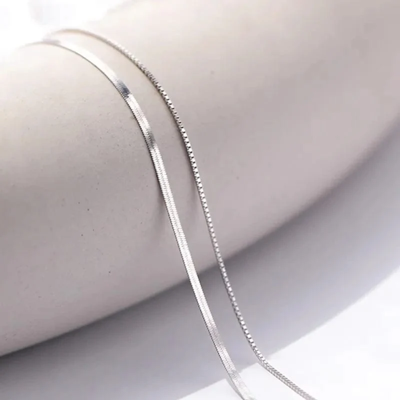 2023 S925 Silber Doppelschicht Box Kette Schlange Schlüsselbein Kette Halskette Weibliche Mode Hip-Hop Retro Einzigartiges Design Edlen Schmuck
