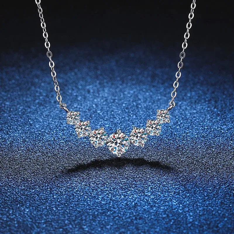 Moissanite Halskette für Frau Hochzeit Feiner Schmuck mit Zertifikaten 925 Sterling Splitter Überzogene 18k Weiß Gold Halskette