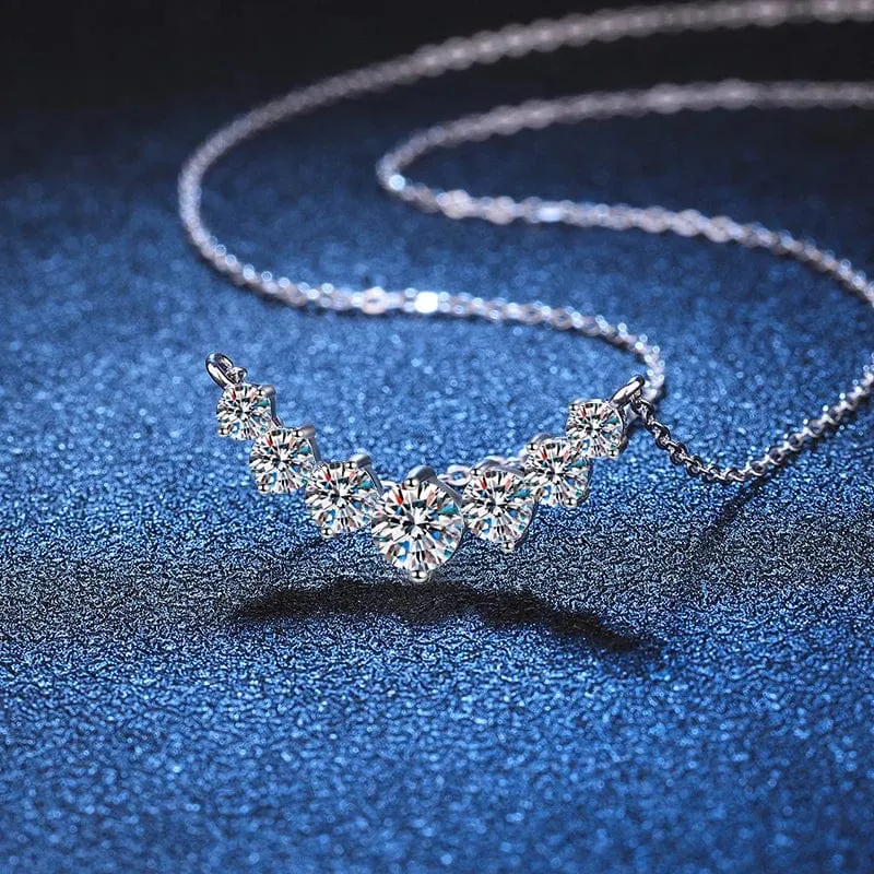 Moissanite Halskette für Frau Hochzeit Feiner Schmuck mit Zertifikaten 925 Sterling Splitter Überzogene 18k Weiß Gold Halskette