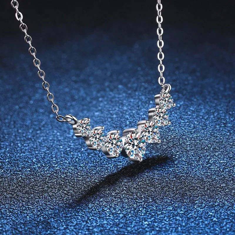 Moissanite Halskette für Frau Hochzeit Feiner Schmuck mit Zertifikaten 925 Sterling Splitter Überzogene 18k Weiß Gold Halskette