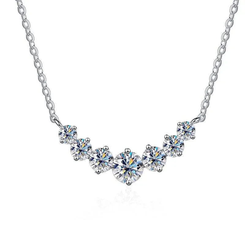 Moissanite Halskette für Frau Hochzeit Feiner Schmuck mit Zertifikaten 925 Sterling Splitter Überzogene 18k Weiß Gold Halskette