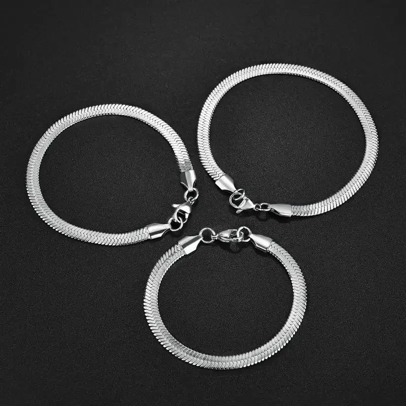 Hochwertiges, vergoldetes Edelstahl-Flacharmband, wasserdichte, hauchdünne Schlangenkette für Männer und Frauen, klassische Armbänder, Schmuck