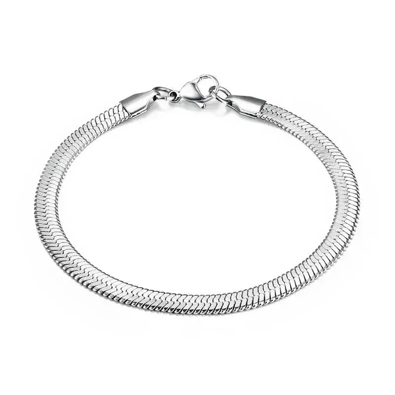 Hochwertiges, vergoldetes Edelstahl-Flacharmband, wasserdichte, hauchdünne Schlangenkette für Männer und Frauen, klassische Armbänder, Schmuck