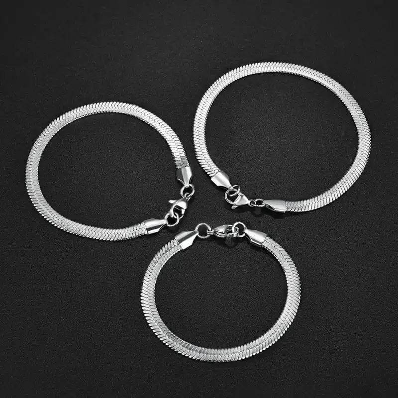 Hochwertiges, vergoldetes Edelstahl-Flacharmband, wasserdichte, hauchdünne Schlangenkette für Männer und Frauen, klassische Armbänder, Schmuck
