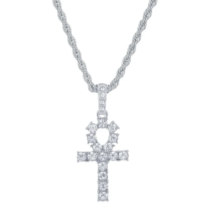 Männer Frauen Hip Hop Kreuz Anhänger Halskette mit 4mm Zirkon Tennis Kette Iced Out Exquisite Bling Schmuck Mode Trendy Kreative