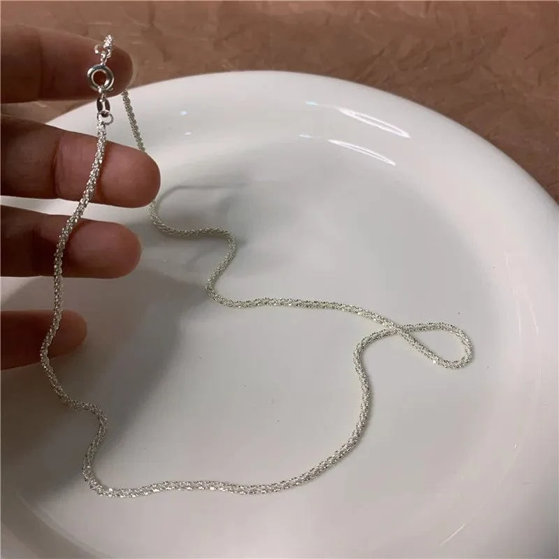 Beliebte funkelnde Halskette für Frauen Schlüsselbein Kette Halsband Modeschmuck Hochzeit Party Geburtstagsgeschenk