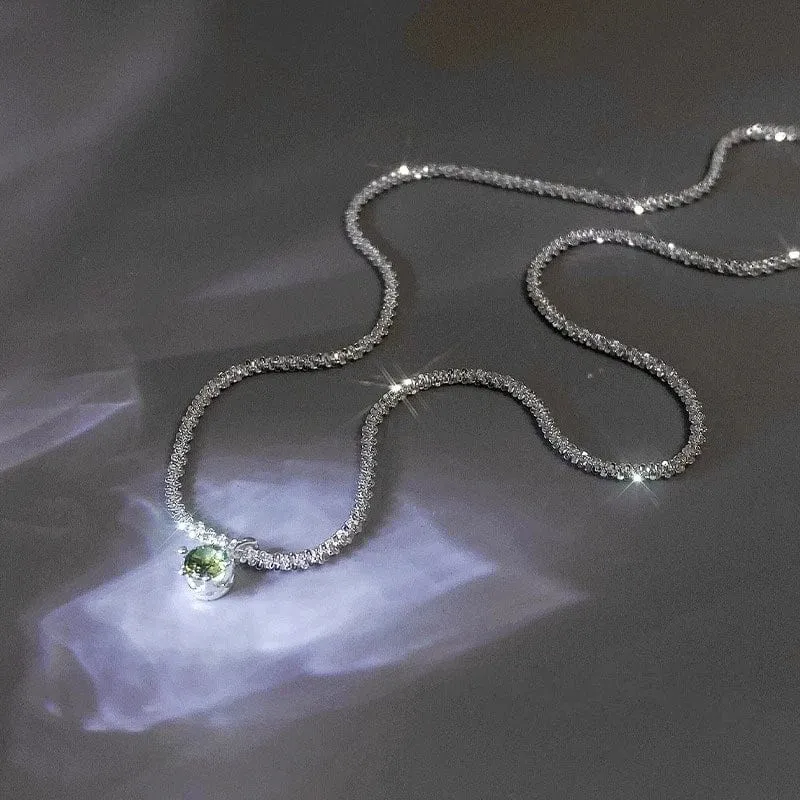 Beliebte funkelnde Halskette für Frauen Schlüsselbein Kette Halsband Modeschmuck Hochzeit Party Geburtstagsgeschenk