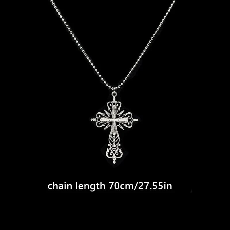 Y2K Punk Kristall Große Kreuz Anhänger Halsketten für Frauen Männer Gothic Unregelmäßige Kreuz Schlüsselbein Kette Halsketten Ästhetischen Schmuck