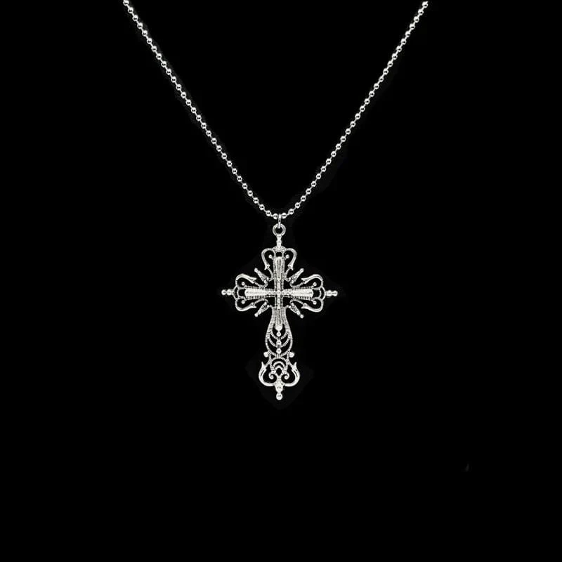 Y2K Punk Kristall Große Kreuz Anhänger Halsketten für Frauen Männer Gothic Unregelmäßige Kreuz Schlüsselbein Kette Halsketten Ästhetischen Schmuck