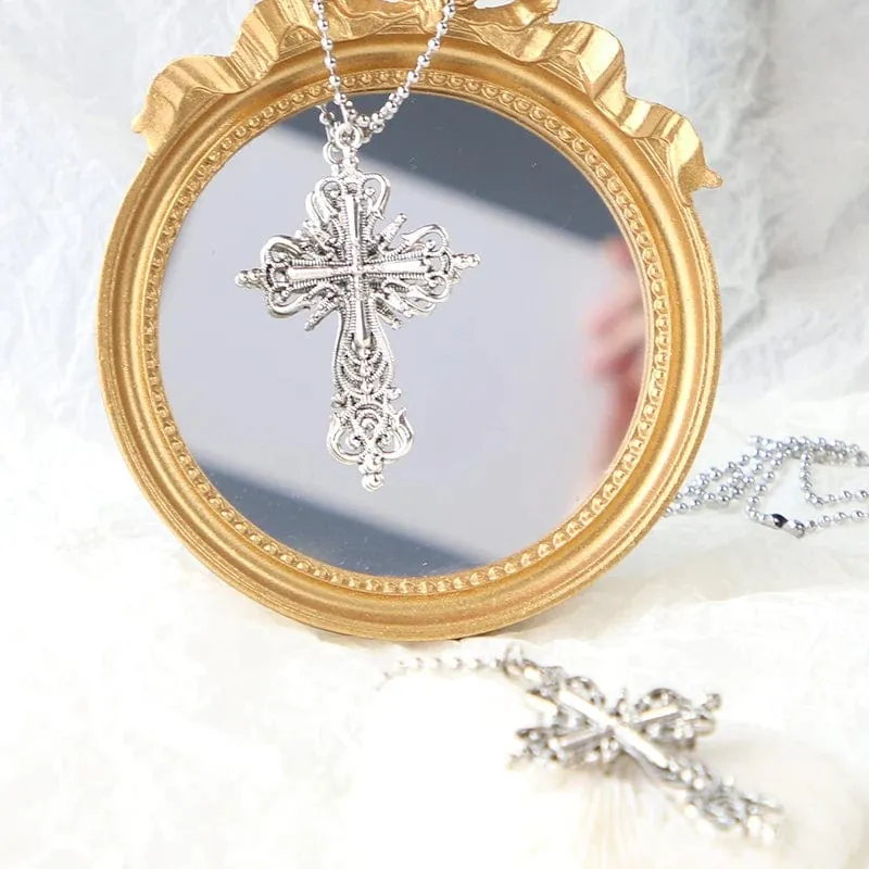 Y2K Punk Kristall Große Kreuz Anhänger Halsketten für Frauen Männer Gothic Unregelmäßige Kreuz Schlüsselbein Kette Halsketten Ästhetischen Schmuck