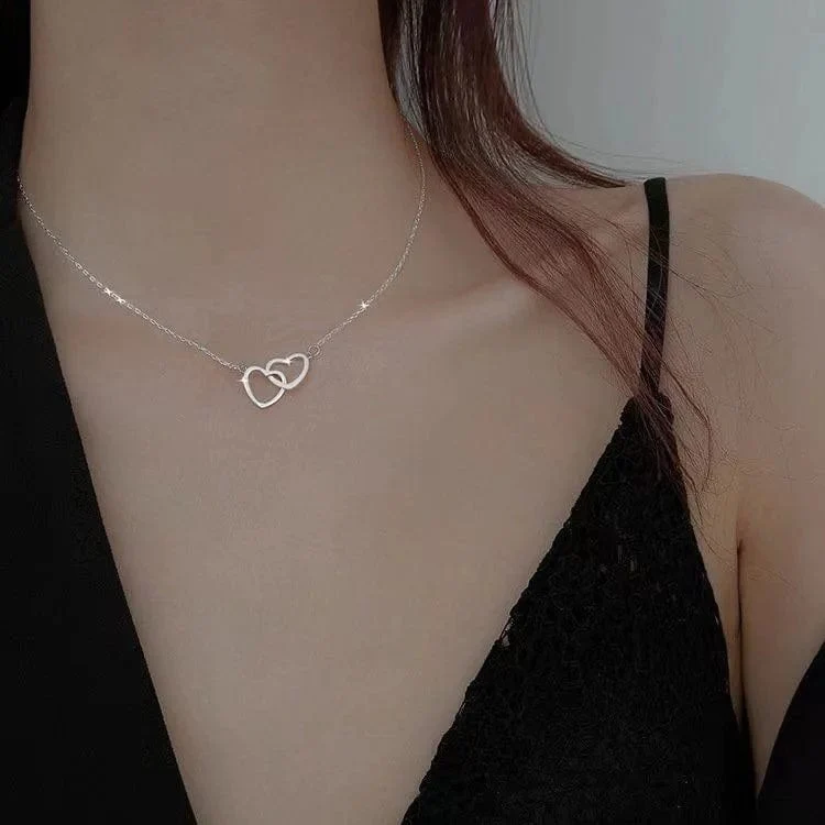 Vintage Liebe Herz Anhänger Halskette für Frauen Trend Ästhetischen Gold Farbe Metall Kette Kragen Choker Party Schmuck Geburtstag Geschenke