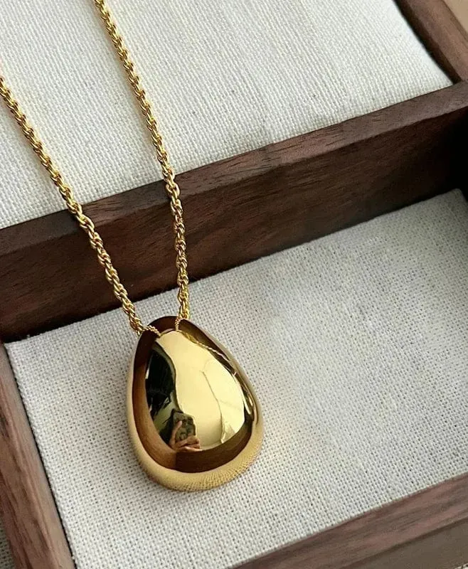 Bilandi Modeschmuck Einfaches, zartes Design Glatte Metall-Teardrop-Anhänger-Halskette für Frauen Weibliche Party Geschenk Dropshipping