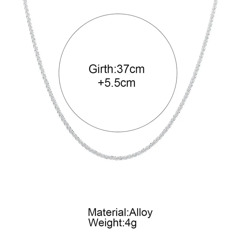 Silber Farbe Funkelnde Halskette Für Frauen Trendy Schlüsselbein Kette Choker Mädchen Koreanische Hochzeit Partei Schmuck Zubehör