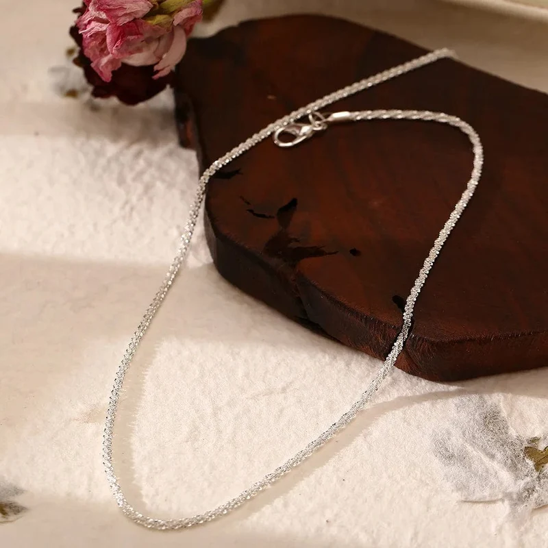 Silber Farbe Funkelnde Halskette Für Frauen Trendy Schlüsselbein Kette Choker Mädchen Koreanische Hochzeit Partei Schmuck Zubehör