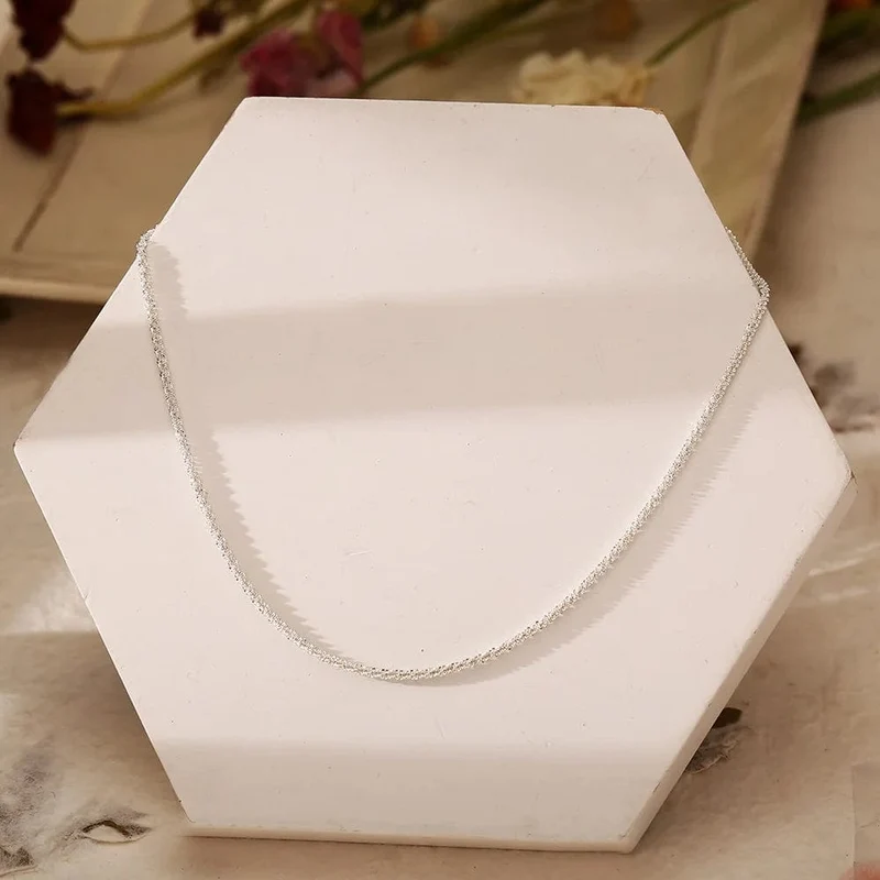 Silber Farbe Funkelnde Halskette Für Frauen Trendy Schlüsselbein Kette Choker Mädchen Koreanische Hochzeit Partei Schmuck Zubehör