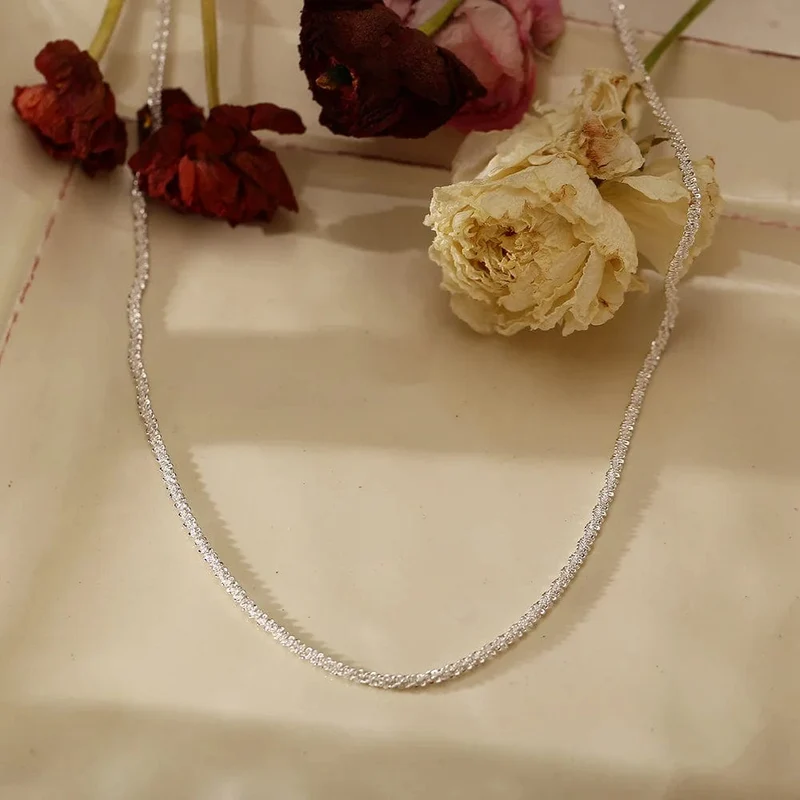 Silber Farbe Funkelnde Halskette Für Frauen Trendy Schlüsselbein Kette Choker Mädchen Koreanische Hochzeit Partei Schmuck Zubehör