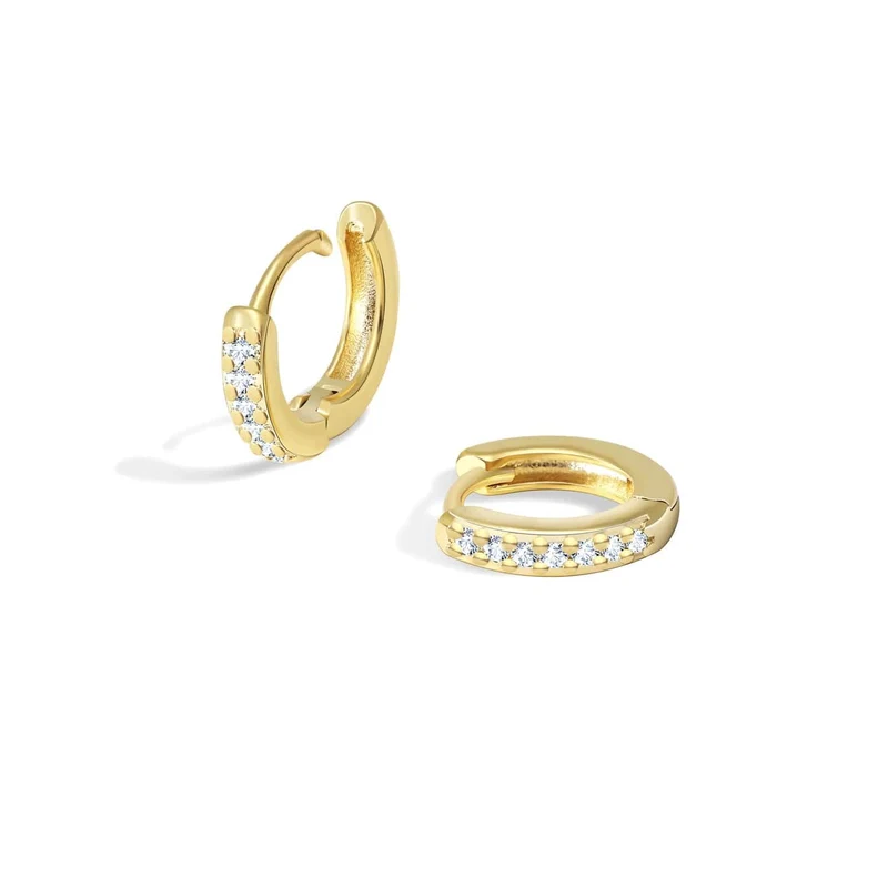 2/6 STK 316L Edelstahl Minimalistische Creolen Kristall Zirkonia Kleiner Knorpel Helix Tragus Piercing Schmuck für Frauen
