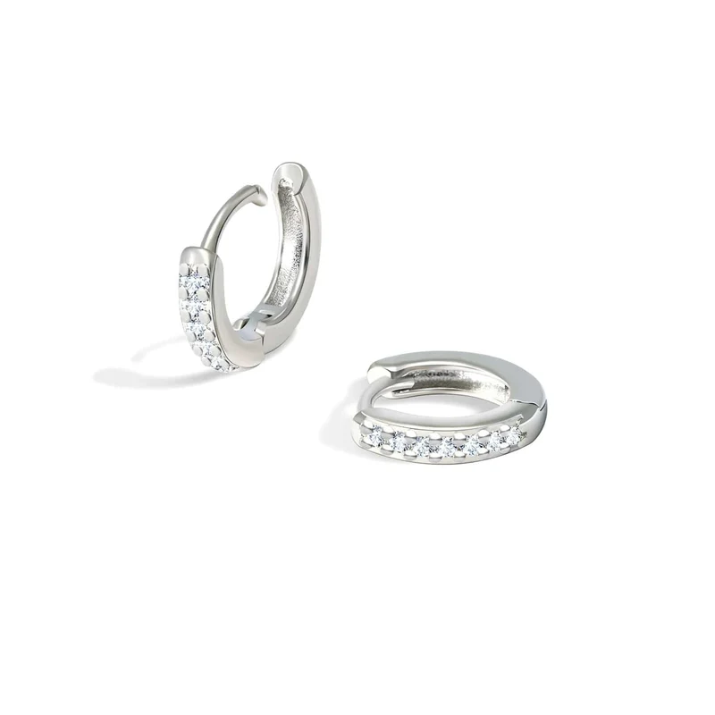 2/6 STK 316L Edelstahl Minimalistische Creolen Kristall Zirkonia Kleiner Knorpel Helix Tragus Piercing Schmuck für Frauen