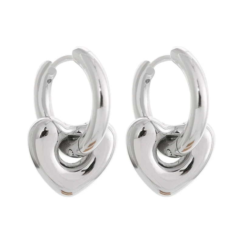 Yhpup Creolen mit Stern-/Mond-/Herz-Anhänger, 18 Karat vergoldet, trendiger, wasserdichter Edelstahl, modischer Charm-Schmuck