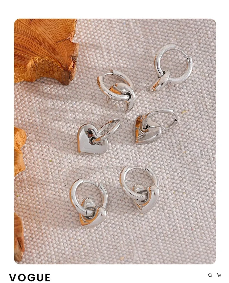 Yhpup Creolen mit Stern-/Mond-/Herz-Anhänger, 18 Karat vergoldet, trendiger, wasserdichter Edelstahl, modischer Charm-Schmuck