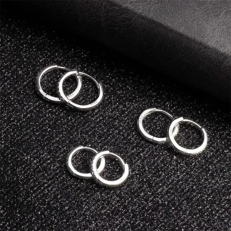 Kleine Creolen aus 925er Sterlingsilber mit Zirkonia, Huggie-Ohrring, 14 Karat vergoldet, Knorpelpiercing, Ohrmanschette, winzige Ohrringe für Damen und Herren
