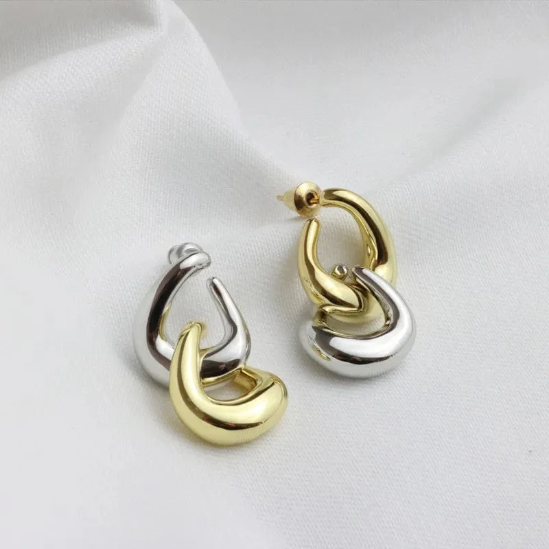 Quadratische Ohrringe aus Edelstahl, goldfarben, geometrische quadratische Creolen für Frauen, Huggie Punk Hip-Hop, Metall, runder Kreis