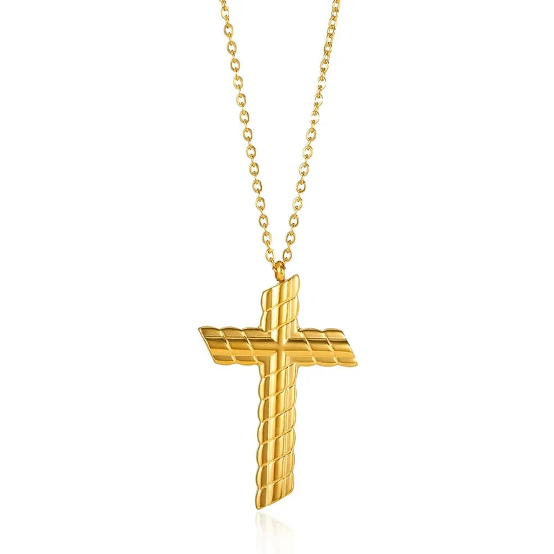 Christian Jesus Kreuz Halskette für Frauen Männer Edelstahl Ketten Halsband Religion Kreuz Anhänger Schmuck Gebet Taufe Geschenke
