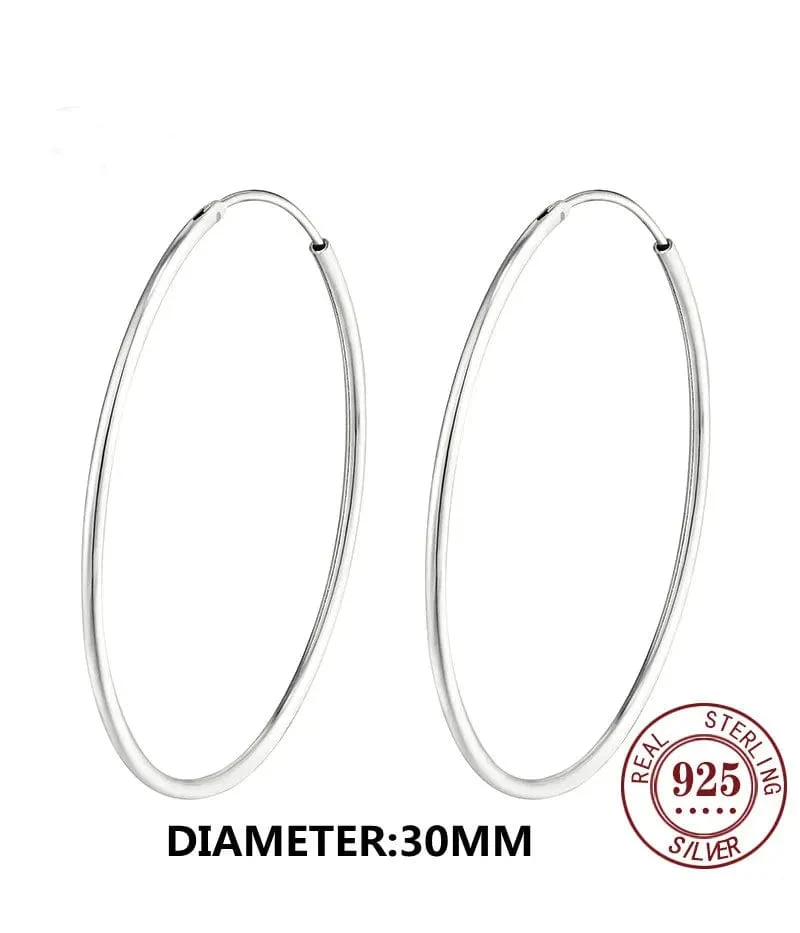 Senlissi -18k Vergoldete Creolen Für Frauen 925 Sterling Silber 2.0mm Mode Ohrring Gold Ringe Rose Gold Cерьги Kольца