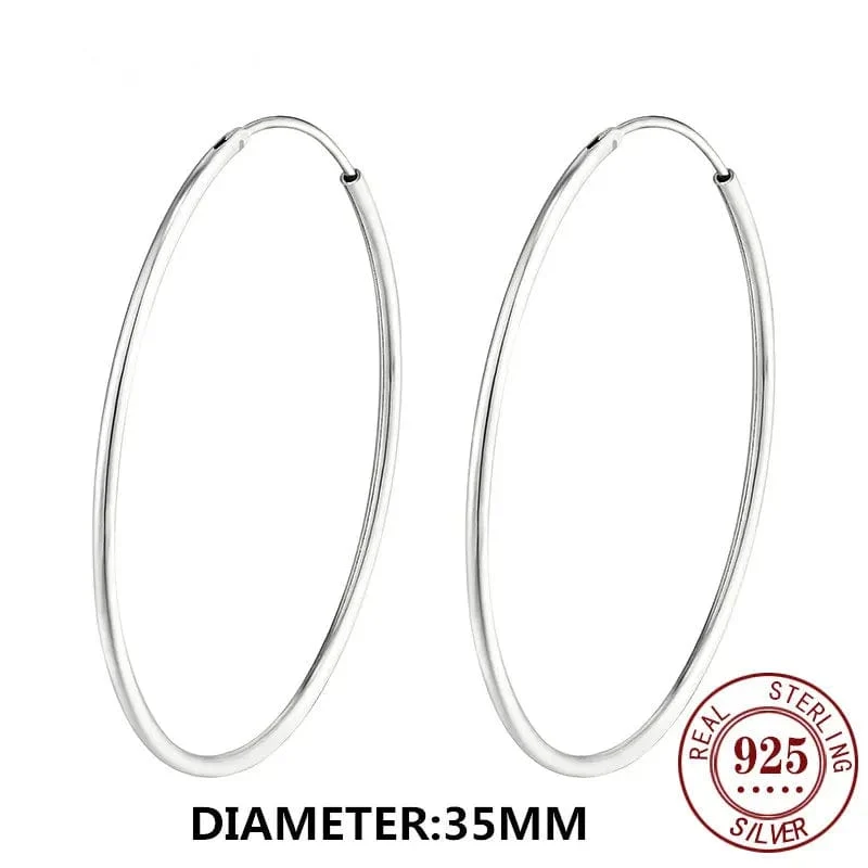 Senlissi -18k Vergoldete Creolen Für Frauen 925 Sterling Silber 2.0mm Mode Ohrring Gold Ringe Rose Gold Cерьги Kольца