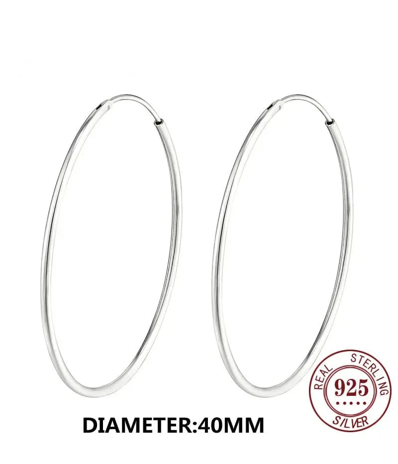 Senlissi -18k Vergoldete Creolen Für Frauen 925 Sterling Silber 2.0mm Mode Ohrring Gold Ringe Rose Gold Cерьги Kольца