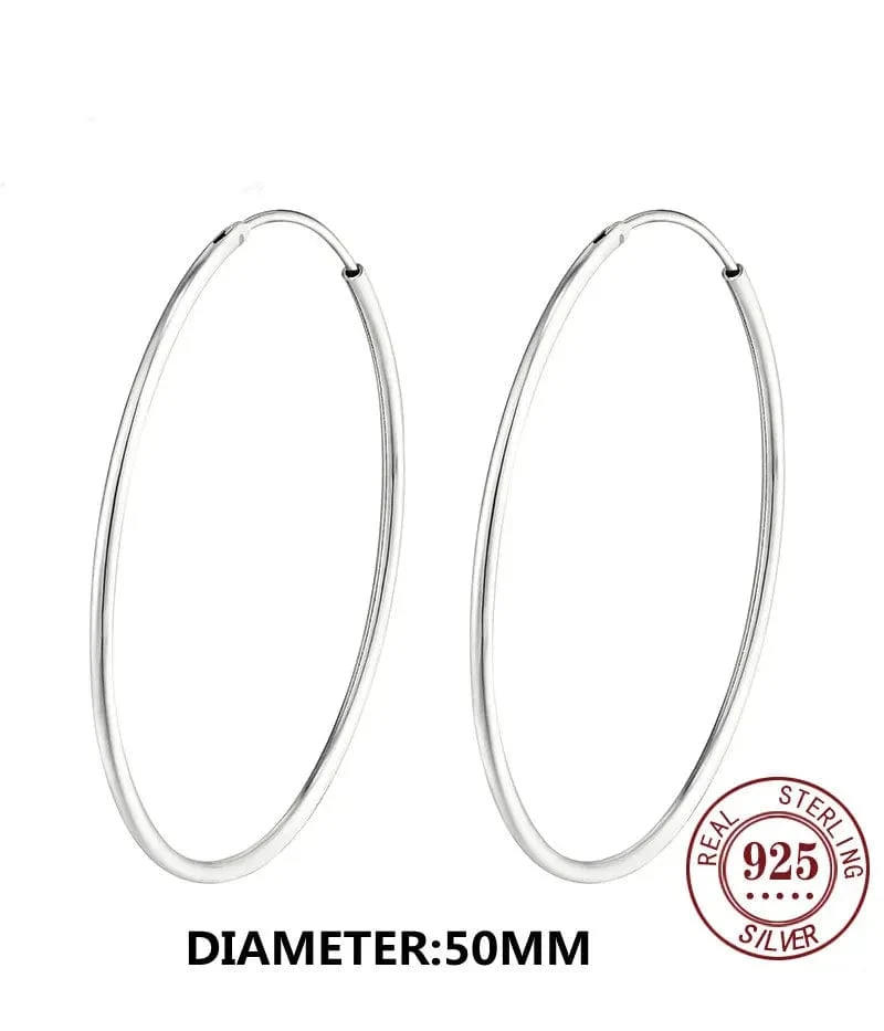 Senlissi -18k Vergoldete Creolen Für Frauen 925 Sterling Silber 2.0mm Mode Ohrring Gold Ringe Rose Gold Cерьги Kольца