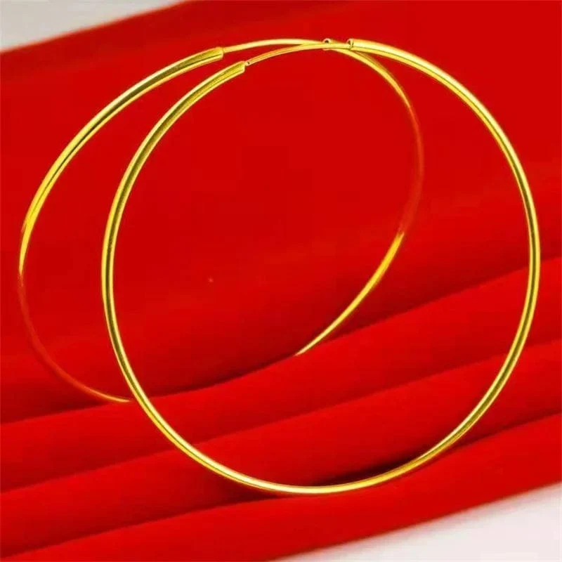 Senlissi -18k Vergoldete Creolen Für Frauen 925 Sterling Silber 2.0mm Mode Ohrring Gold Ringe Rose Gold Cерьги Kольца