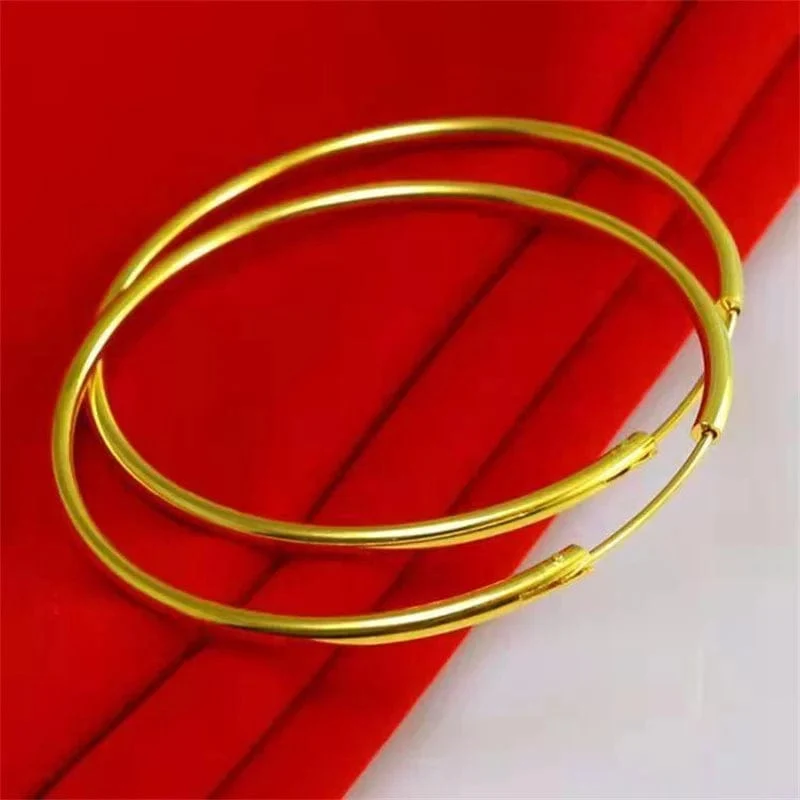 Senlissi -18k Vergoldete Creolen Für Frauen 925 Sterling Silber 2.0mm Mode Ohrring Gold Ringe Rose Gold Cерьги Kольца