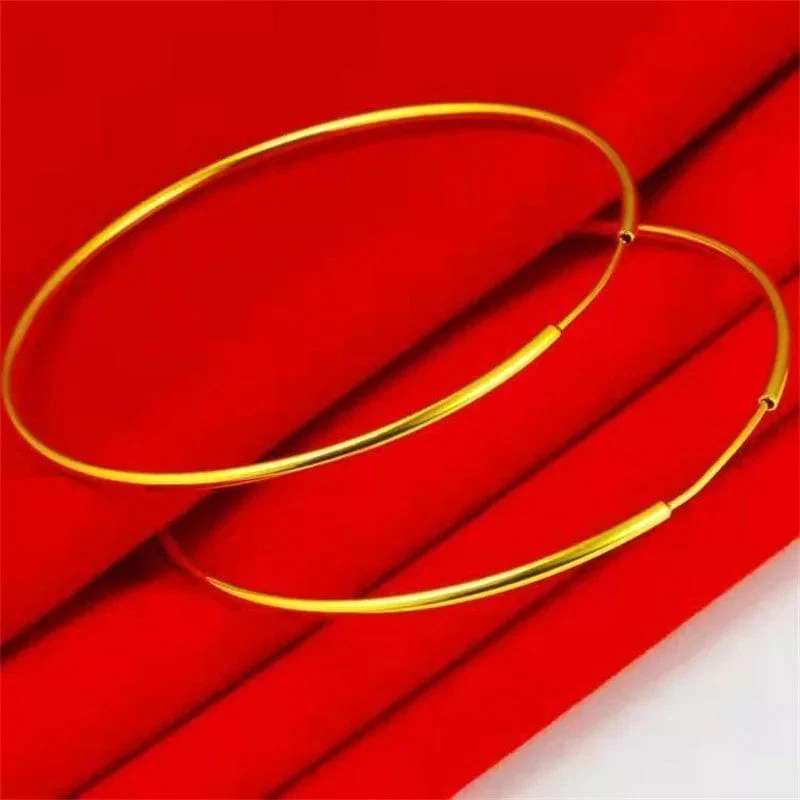 Senlissi -18k Vergoldete Creolen Für Frauen 925 Sterling Silber 2.0mm Mode Ohrring Gold Ringe Rose Gold Cерьги Kольца