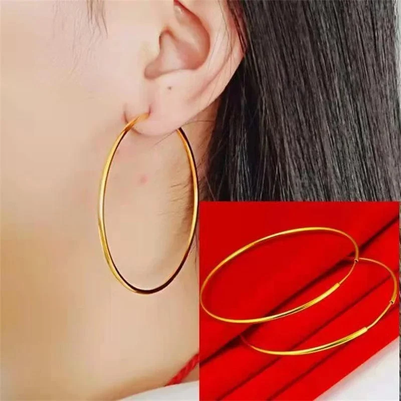 Senlissi -18k Vergoldete Creolen Für Frauen 925 Sterling Silber 2.0mm Mode Ohrring Gold Ringe Rose Gold Cерьги Kольца