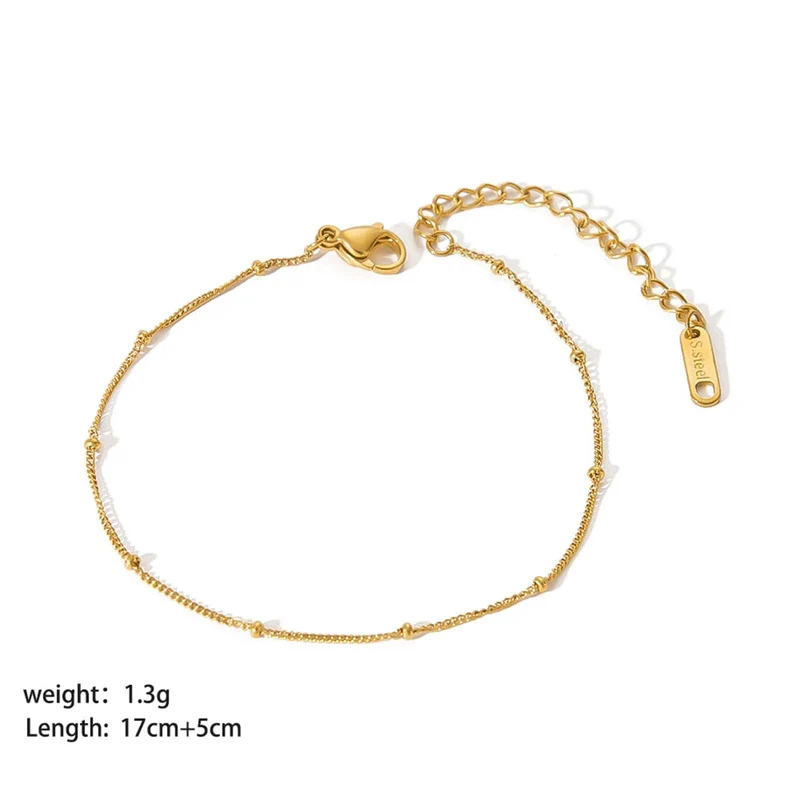 Neues 304 Edelstahl Gliederkettenarmband Vergoldetes Armband für Lagenlook Damen Modeschmuck 17cm lang, 1 Stück