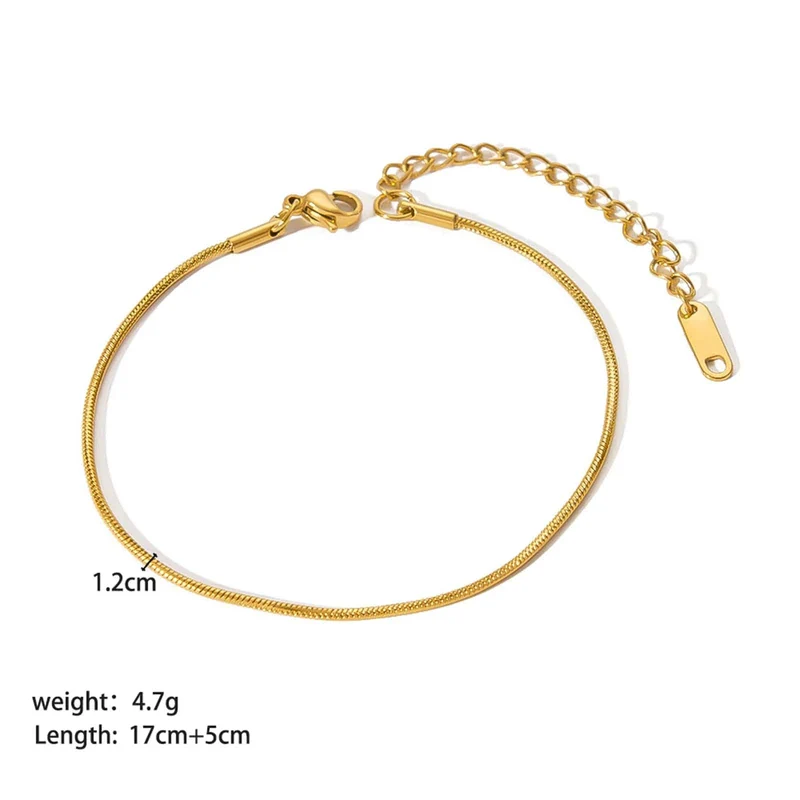 Neues 304 Edelstahl Gliederkettenarmband Vergoldetes Armband für Lagenlook Damen Modeschmuck 17cm lang, 1 Stück