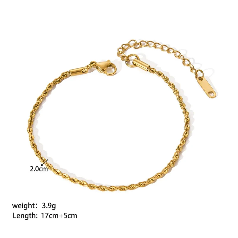 Neues 304 Edelstahl Gliederkettenarmband Vergoldetes Armband für Lagenlook Damen Modeschmuck 17cm lang, 1 Stück