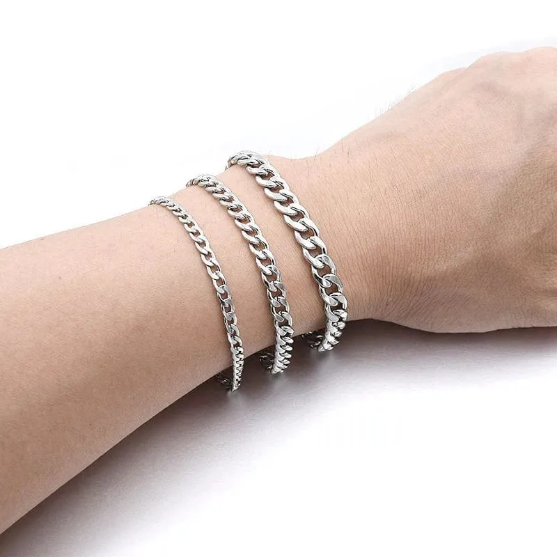 Mode Edelstahl Männer Curb Kubanischen Kette Armband Frauen Armband Auf Hand Für Paar Unisex Handgelenk Hand Schmuck Geschenk Party
