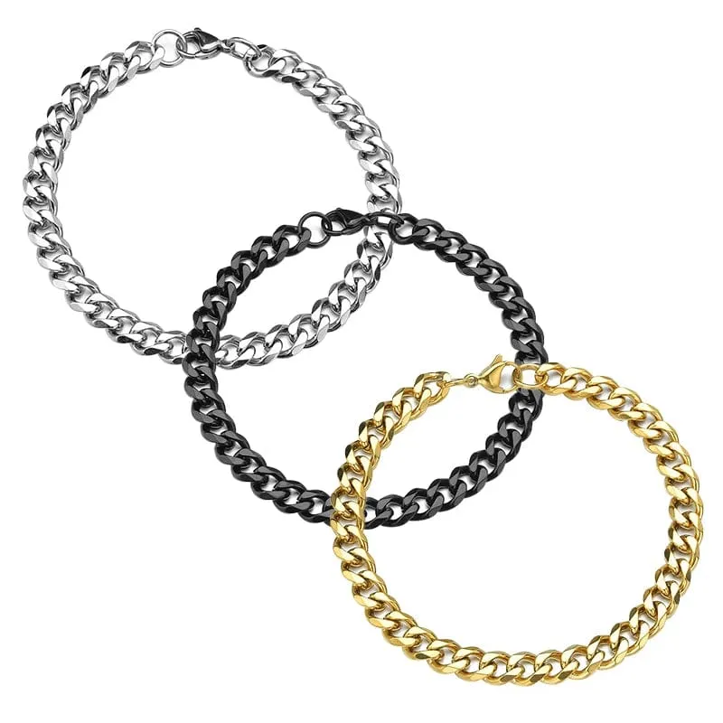 Mode Edelstahl Männer Curb Kubanischen Kette Armband Frauen Armband Auf Hand Für Paar Unisex Handgelenk Hand Schmuck Geschenk Party