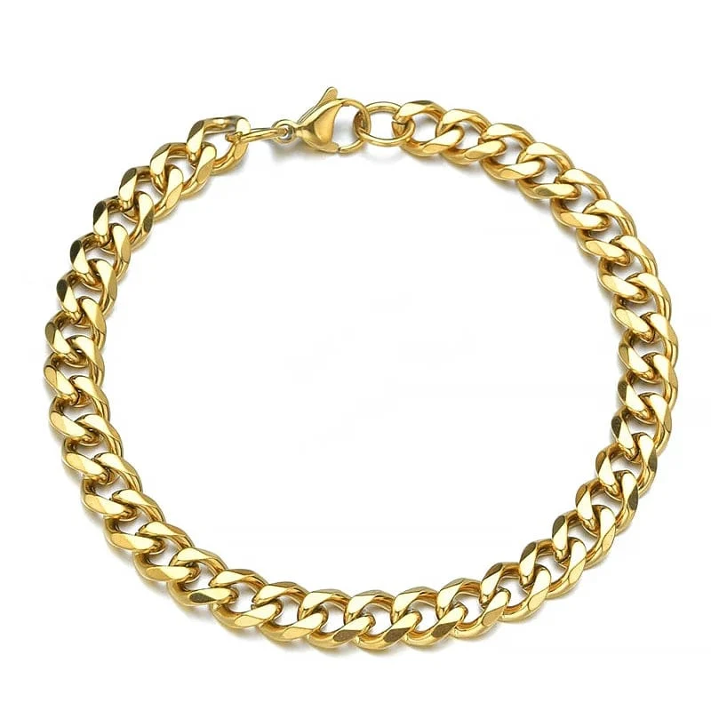 Mode Edelstahl Männer Curb Kubanischen Kette Armband Frauen Armband Auf Hand Für Paar Unisex Handgelenk Hand Schmuck Geschenk Party