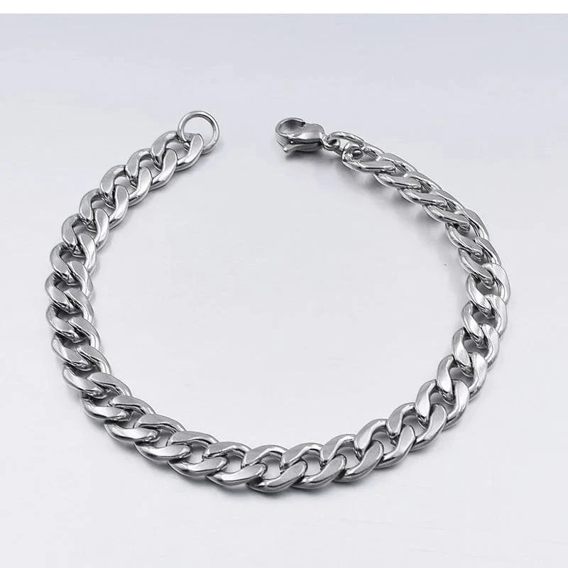 Mode Edelstahl Männer Curb Kubanischen Kette Armband Frauen Armband Auf Hand Für Paar Unisex Handgelenk Hand Schmuck Geschenk Party