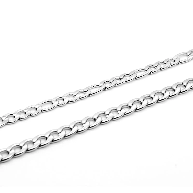 Silber Farbe Curb Cuban Armband Für Männer Schmuck Edelstahl Figaro Link Kette Armbänder Hand Schmuck Fußkettchen Geschenke