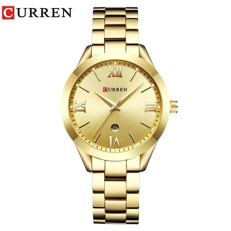 CURREN Gold Uhr Frauen Uhren Damen Kreative Stahl Damen Armbanduhren Weibliche Uhr Relogio Feminino Montre Femme