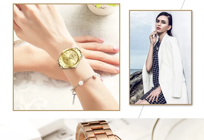 CURREN Gold Uhr Frauen Uhren Damen Kreative Stahl Damen Armbanduhren Weibliche Uhr Relogio Feminino Montre Femme