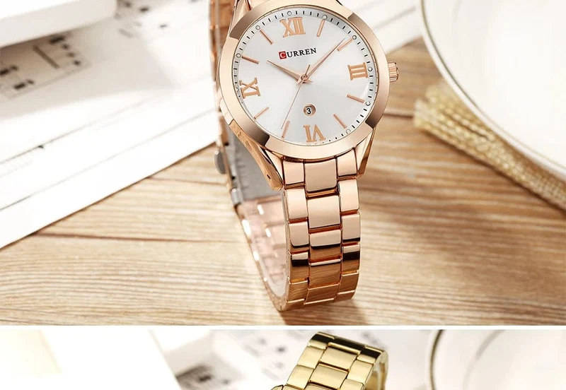 CURREN Gold Uhr Frauen Uhren Damen Kreative Stahl Damen Armbanduhren Weibliche Uhr Relogio Feminino Montre Femme
