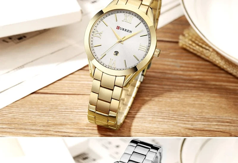 CURREN Gold Uhr Frauen Uhren Damen Kreative Stahl Damen Armbanduhren Weibliche Uhr Relogio Feminino Montre Femme