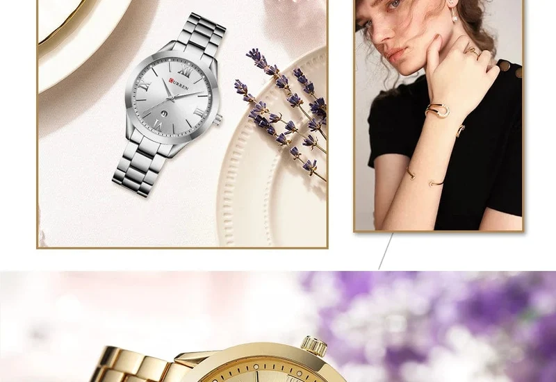 CURREN Gold Uhr Frauen Uhren Damen Kreative Stahl Damen Armbanduhren Weibliche Uhr Relogio Feminino Montre Femme